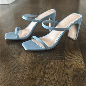 Blue Strappy Heeled Sandals